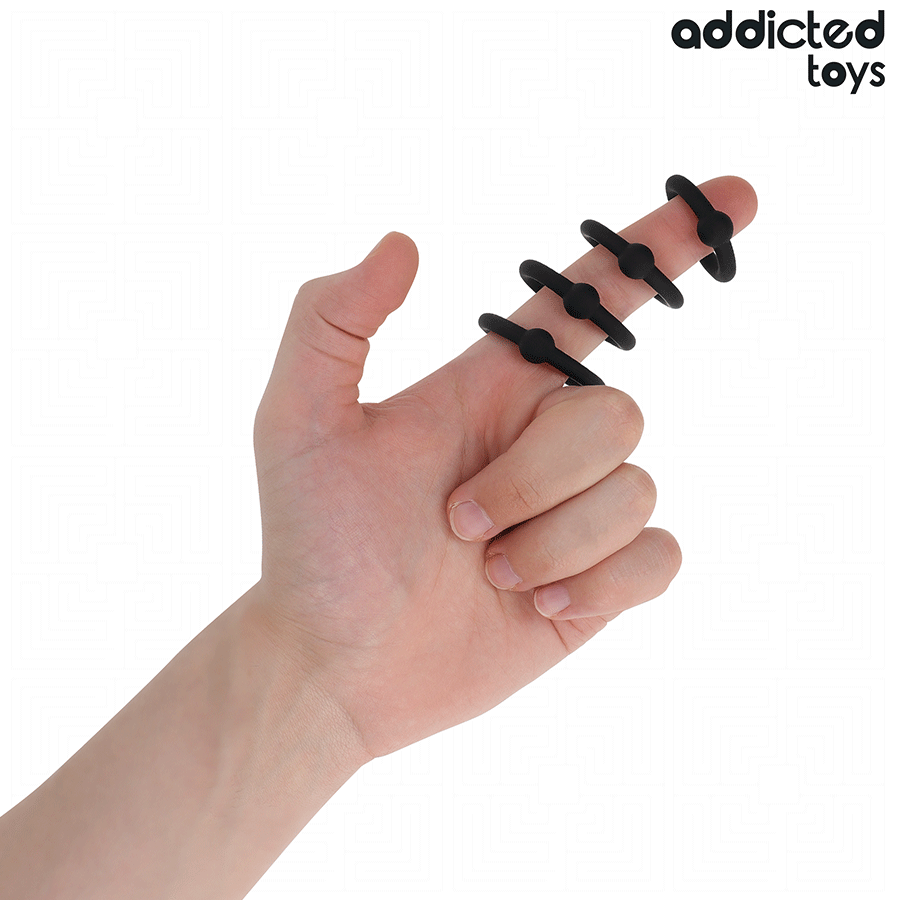 ADDICTED TOYS - SET DI ANELLI IN SILICONE A PRESSIONE - ADDICTED TOYS | Lingerie Harness Boutique