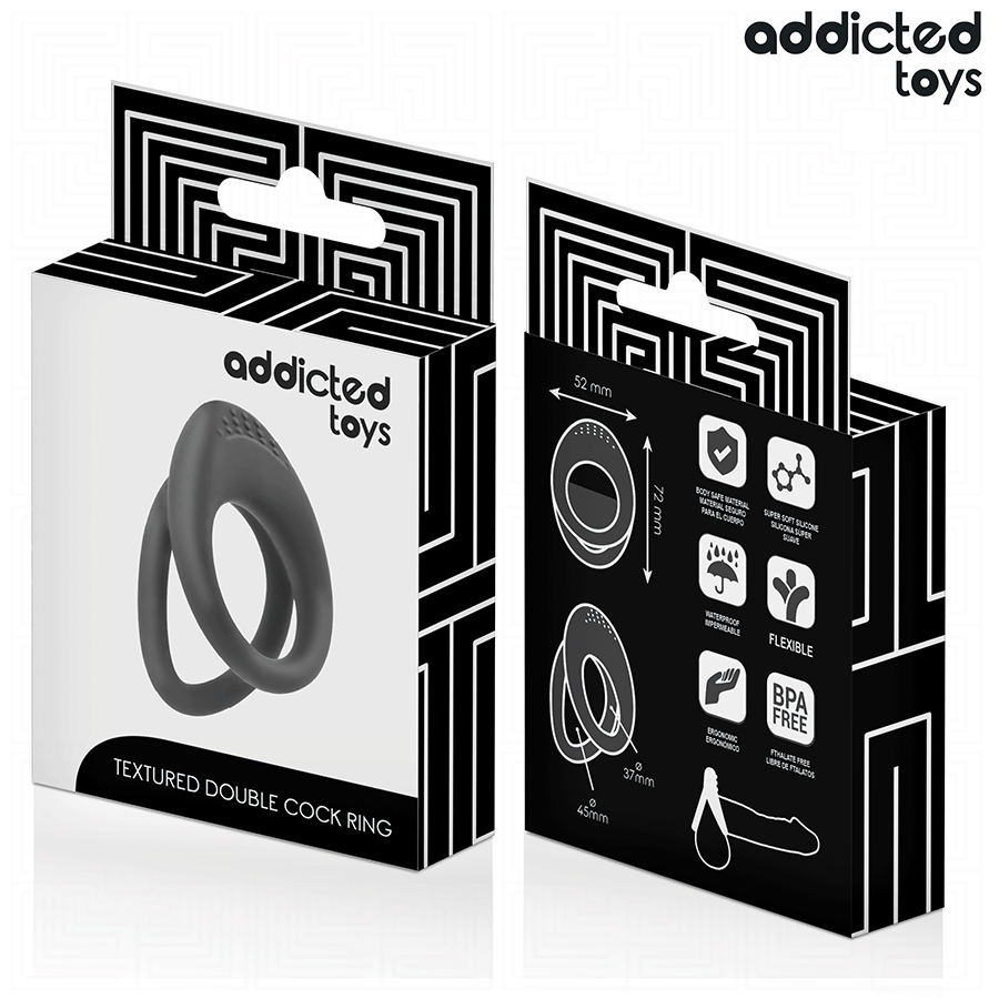 ADDICTED TOYS - ANELLO PER PENE A DOPPIA TEXTURE - ADDICTED TOYS | Lingerie Harness Boutique