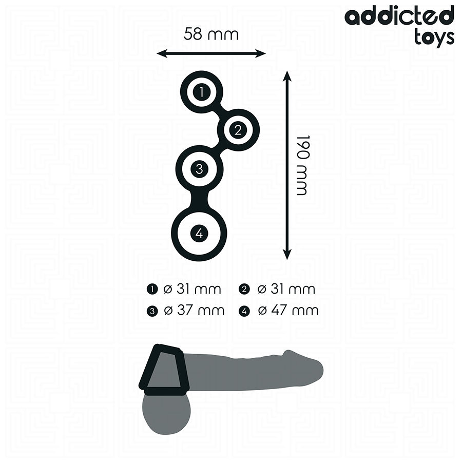 ADDICTED TOYS - ANELLO PER PENE CON DIVISORI PER TESTICOLI - ADDICTED TOYS | Lingerie Harness Boutique