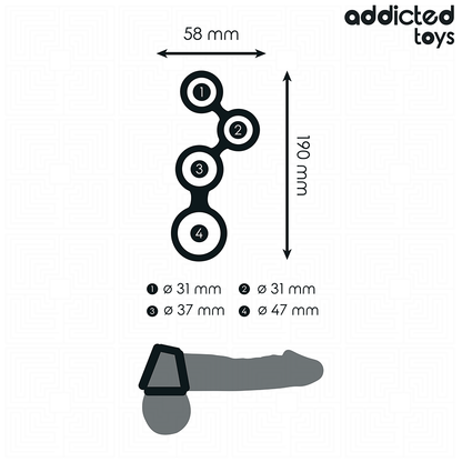 ADDICTED TOYS - ANELLO PER PENE CON DIVISORI PER TESTICOLI - ADDICTED TOYS | Lingerie Harness Boutique