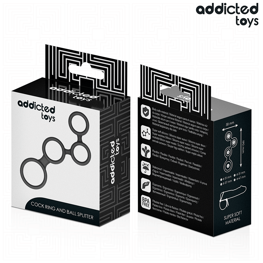 ADDICTED TOYS - ANELLO PER PENE CON DIVISORI PER TESTICOLI - ADDICTED TOYS | Lingerie Harness Boutique