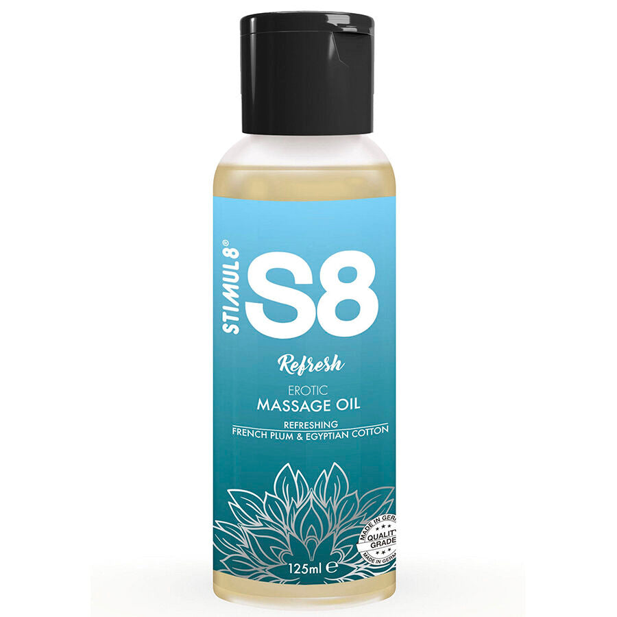STIMUL8 - S8 OLIO DA MASSAGGIO IN COTONE REFRESH 125 ML - STIMUL8 | Lingerie Harness Boutique