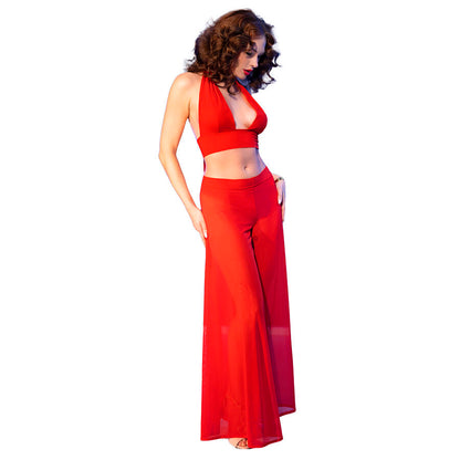 CHILIROSE - CR 4857 SET TOP E PANTALONI ROSSI TAGLIA S - CHILIROSE SETS | Lingerie Harness Boutique