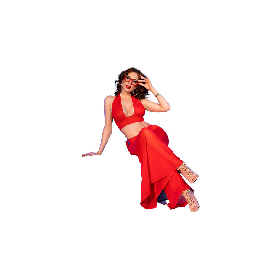 CHILIROSE - CR 4857 SET TOP E PANTALONI ROSSI TAGLIA S - CHILIROSE SETS | Lingerie Harness Boutique