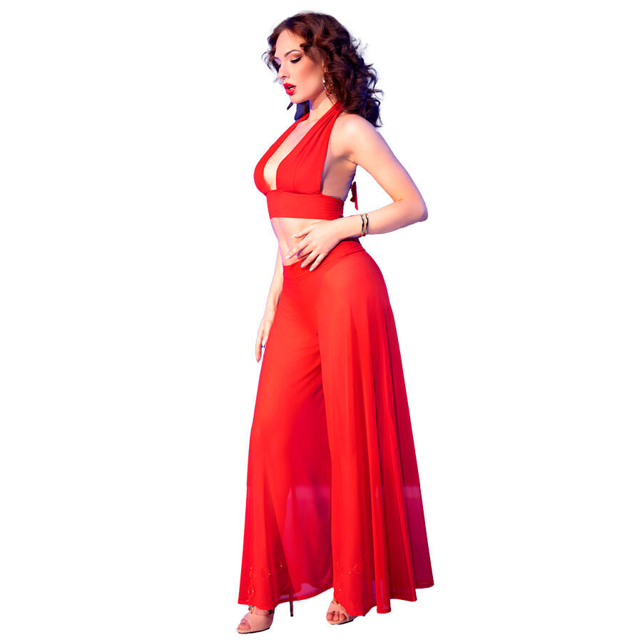 CHILIROSE - CR 4857 SET TOP E PANTALONI ROSSI TAGLIA S - CHILIROSE SETS | Lingerie Harness Boutique