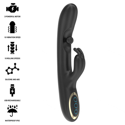 IBIZA - POTENTE VIBRATORE RABBIT CON PERLA ROTANTE MASSAGGIANTE - IBIZA TECHNOLOGY | Lingerie Harness Boutique
