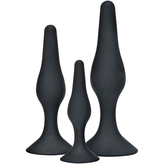 TOYJOY - ANAL PLAY CURVY COMPANIONS PLUG ANALE 3 PEZZI NERO - TOYJOY | Lingerie Harness Boutique