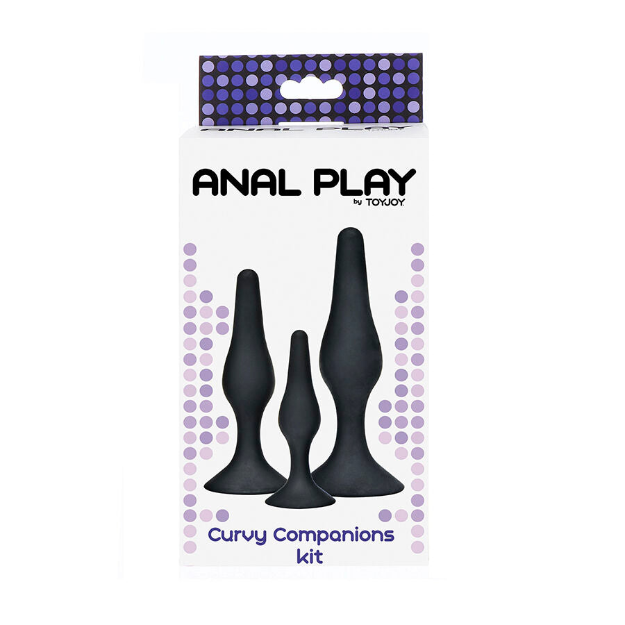 TOYJOY - ANAL PLAY CURVY COMPANIONS PLUG ANALE 3 PEZZI NERO - TOYJOY | Lingerie Harness Boutique