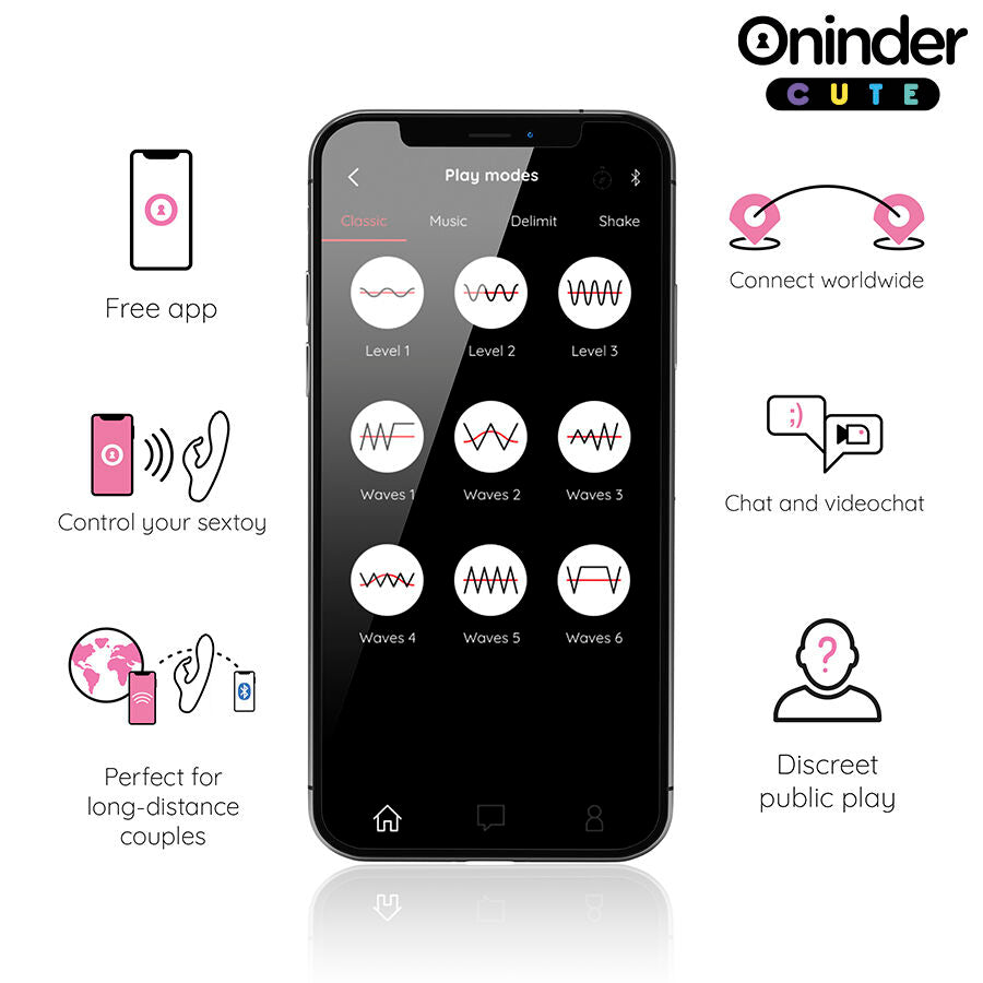 ONINDER CUTE - VIBRATORE CONIGLIETTO D'AMORE PER PUNTO G E CLITORIDE - APP GRATUITA IN TUTTO IL MONDO - ONINDER CUTE | Lingerie Harness Boutique