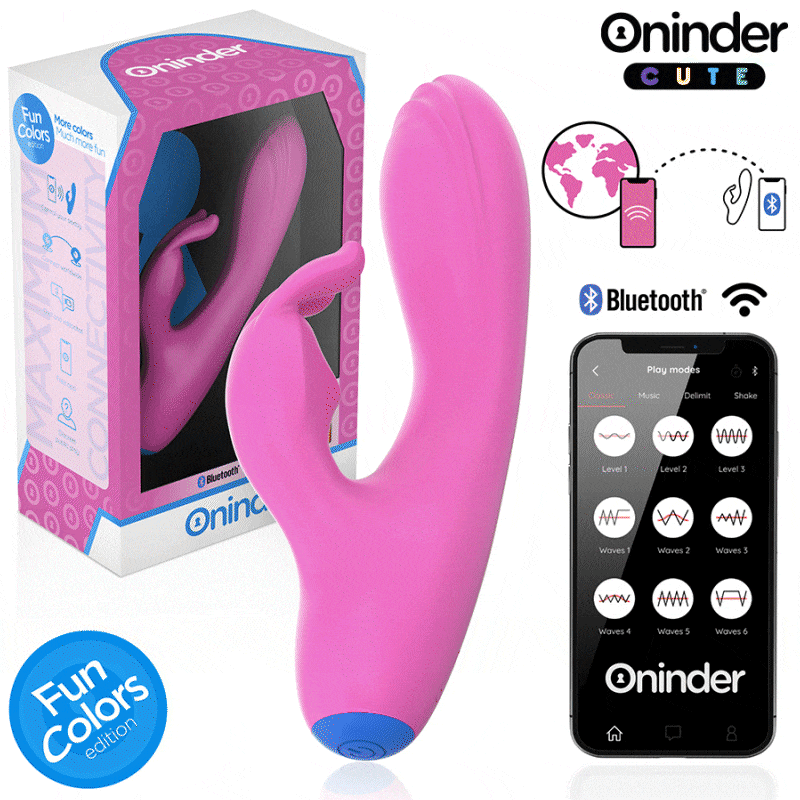 ONINDER CUTE - VIBRATORE CONIGLIETTO D'AMORE PER PUNTO G E CLITORIDE - APP GRATUITA IN TUTTO IL MONDO - ONINDER CUTE | Lingerie Harness Boutique