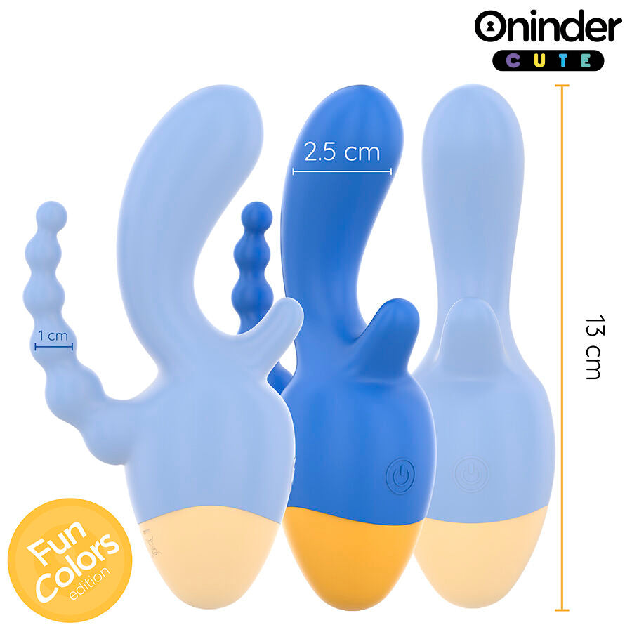 ONINDER CUTE - LOVE 3 SOME TRIPLO VIBRATORE - APP GRATUITA IN TUTTO IL MONDO - ONINDER CUTE | Lingerie Harness Boutique