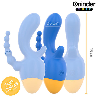 ONINDER CUTE - LOVE 3 SOME TRIPLO VIBRATORE - APP GRATUITA IN TUTTO IL MONDO - ONINDER CUTE | Lingerie Harness Boutique