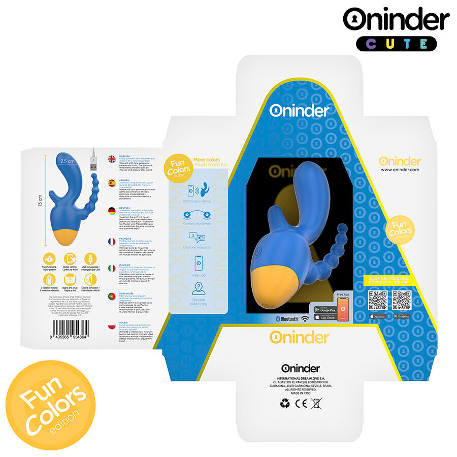 ONINDER CUTE - LOVE 3 SOME TRIPLO VIBRATORE - APP GRATUITA IN TUTTO IL MONDO - ONINDER CUTE | Lingerie Harness Boutique