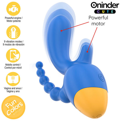 ONINDER CUTE - LOVE 3 SOME TRIPLO VIBRATORE - APP GRATUITA IN TUTTO IL MONDO - ONINDER CUTE | Lingerie Harness Boutique