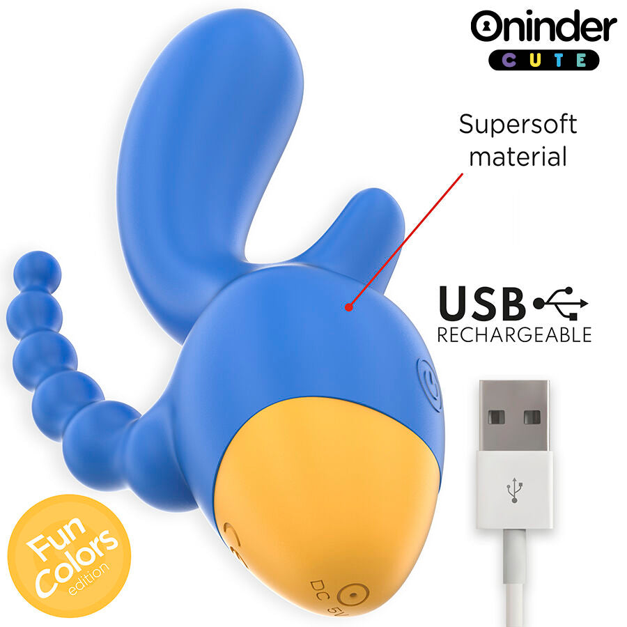 ONINDER CUTE - LOVE 3 SOME TRIPLO VIBRATORE - APP GRATUITA IN TUTTO IL MONDO - ONINDER CUTE | Lingerie Harness Boutique
