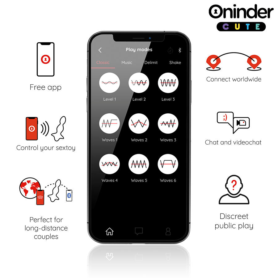 ONINDER CUTE - DILATATORE ANALE VIBRANTE LOVE BUTT - APP GRATUITA IN TUTTO IL MONDO - ONINDER CUTE | Lingerie Harness Boutique