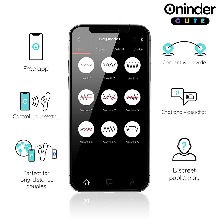 ONINDER CUTE - VIBRATORE CLITORIDEO PUNTO G LOVE BUNNY - APP GRATUITA IN TUTTO IL MONDO - ONINDER CUTE | Lingerie Harness Boutique