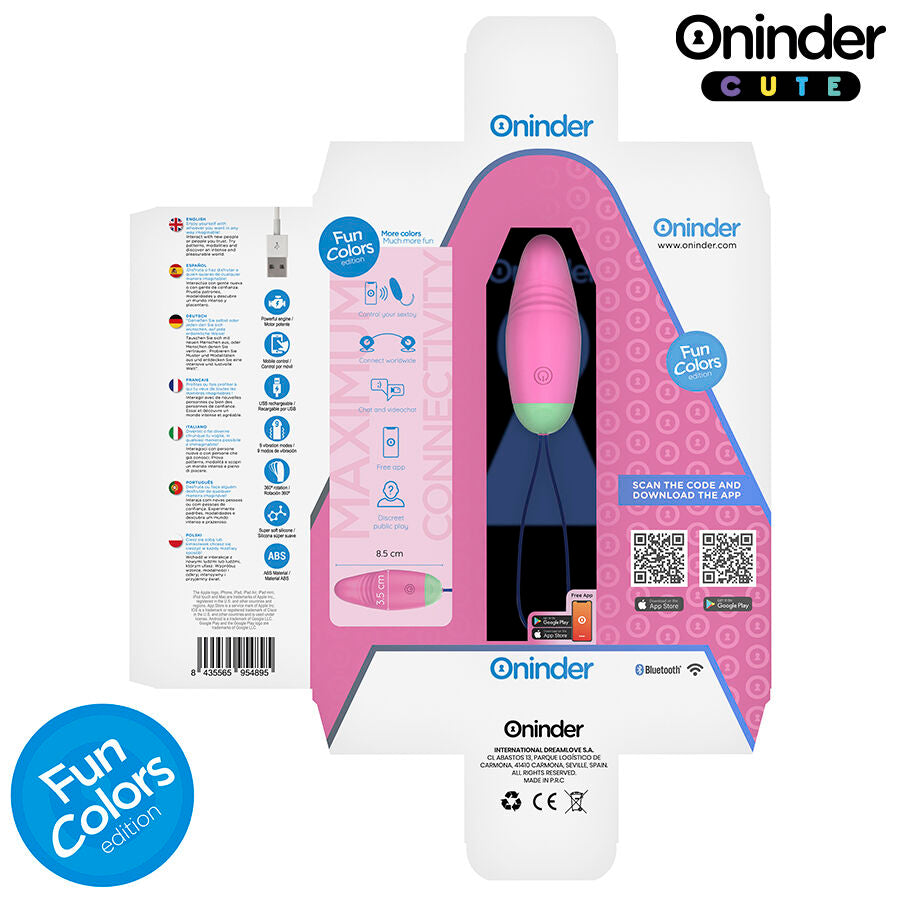 ONINDER CUTE - UOVO VIBRO-ROTANTE IN SILICONE 360° PER AMORE E PIACERE - APP GRATUITA IN TUTTO IL MONDO - ONINDER CUTE | Lingerie Harness Boutique