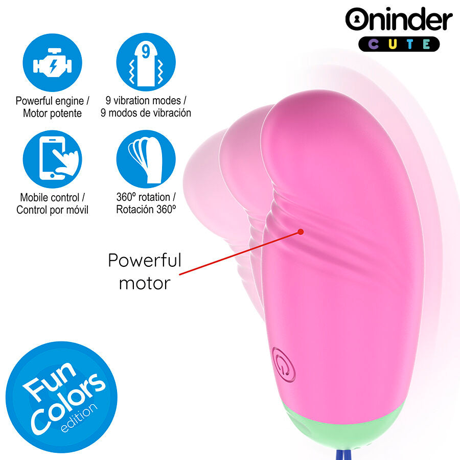 ONINDER CUTE - UOVO VIBRO-ROTANTE IN SILICONE 360° PER AMORE E PIACERE - APP GRATUITA IN TUTTO IL MONDO - ONINDER CUTE | Lingerie Harness Boutique
