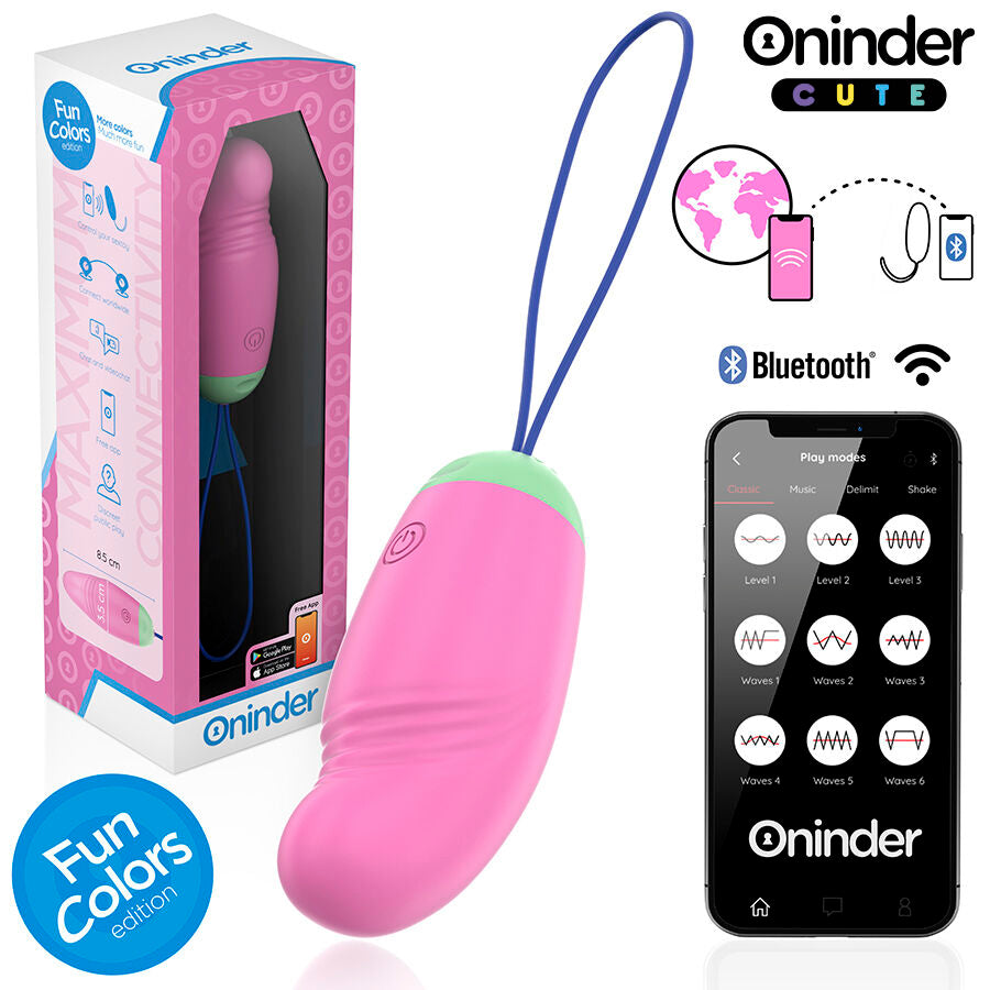 ONINDER CUTE - UOVO VIBRO-ROTANTE IN SILICONE 360° PER AMORE E PIACERE - APP GRATUITA IN TUTTO IL MONDO - ONINDER CUTE | Lingerie Harness Boutique