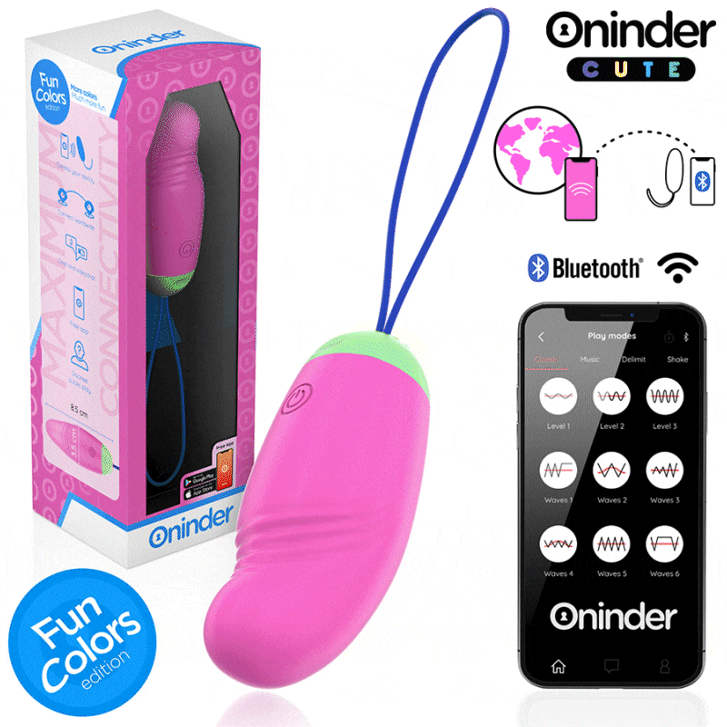 ONINDER CUTE - UOVO VIBRO-ROTANTE IN SILICONE 360° PER AMORE E PIACERE - APP GRATUITA IN TUTTO IL MONDO - ONINDER CUTE | Lingerie Harness Boutique