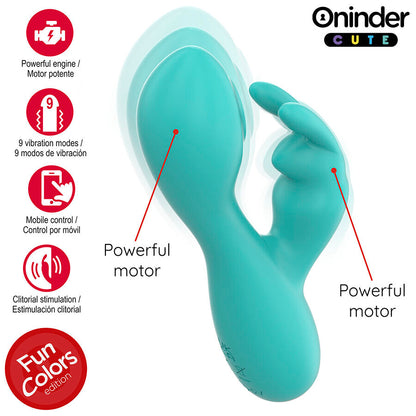 ONINDER CUTE - VIBRATORE CLITORIDEO PUNTO G LOVE BUNNY - APP GRATUITA IN TUTTO IL MONDO - ONINDER CUTE | Lingerie Harness Boutique