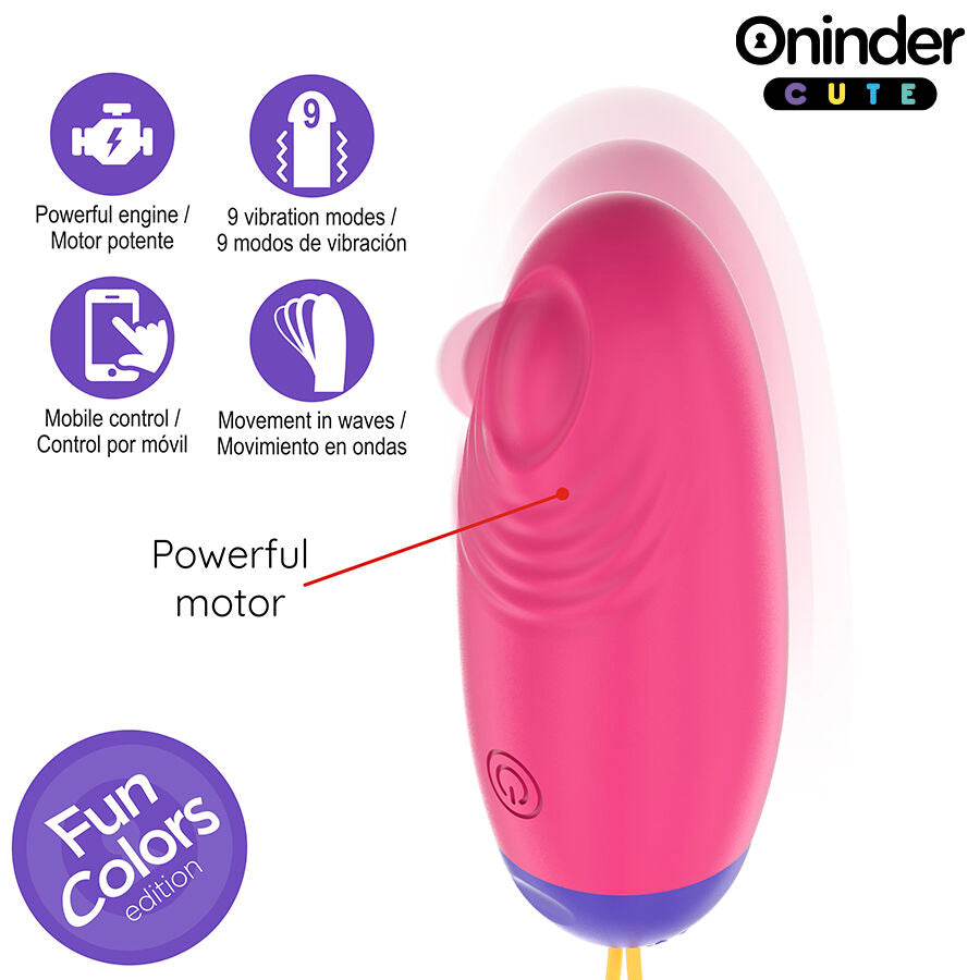 ONINDER CUTE - UOVO IN SILICONE CON VIBRO-ONDA E PIACERE - APP GRATUITA IN TUTTO IL MONDO - ONINDER CUTE | Lingerie Harness Boutique