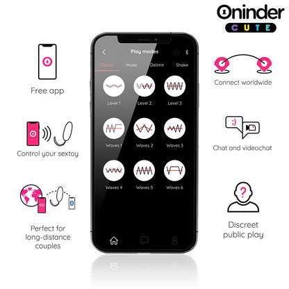 ONINDER CUTE - UOVO IN SILICONE CON VIBRO-ONDA E PIACERE - APP GRATUITA IN TUTTO IL MONDO - ONINDER CUTE | Lingerie Harness Boutique