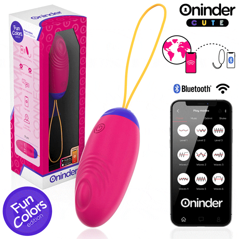 ONINDER CUTE - UOVO IN SILICONE CON VIBRO-ONDA E PIACERE - APP GRATUITA IN TUTTO IL MONDO - ONINDER CUTE | Lingerie Harness Boutique