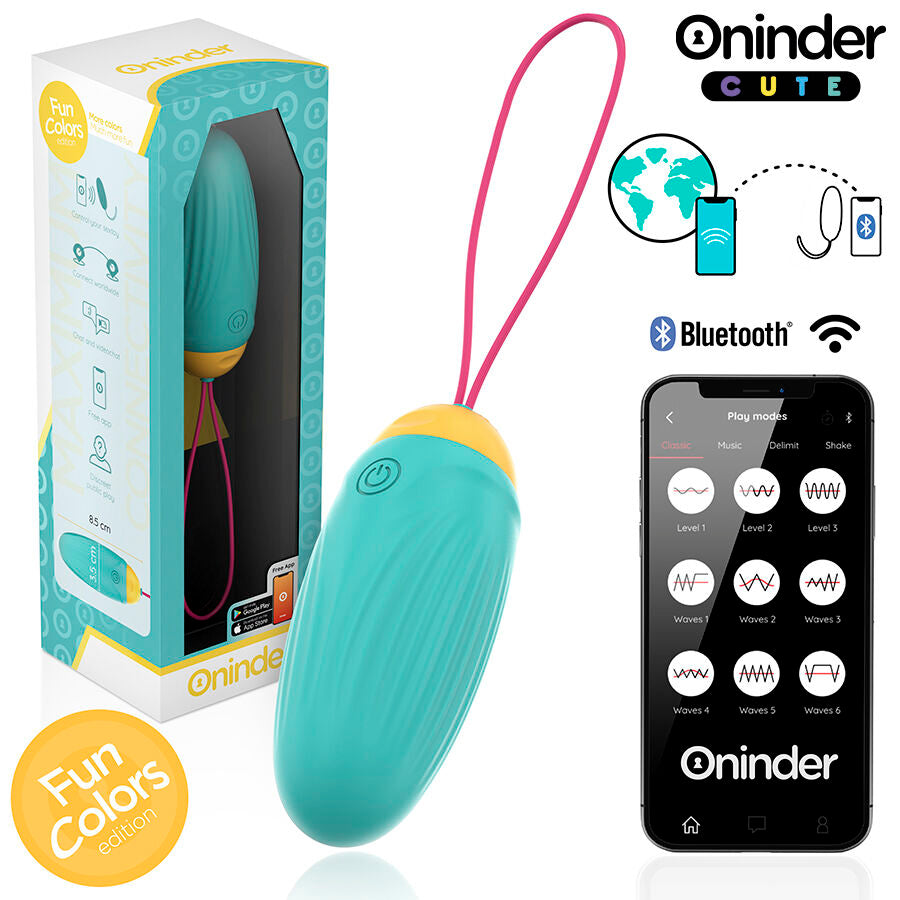 ONINDER CUTE - UOVO VIBRO-ROTANTE IN SILICONE CON GEMMA PER AMORE E PIACERE - APP GRATUITA IN TUTTO IL MONDO - ONINDER CUTE | Lingerie Harness Boutique
