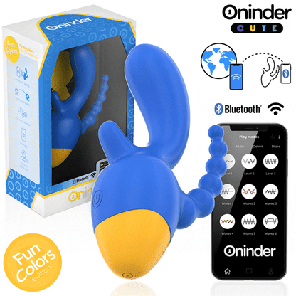 ONINDER CUTE - LOVE 3 SOME TRIPLO VIBRATORE - APP GRATUITA IN TUTTO IL MONDO - ONINDER CUTE | Lingerie Harness Boutique