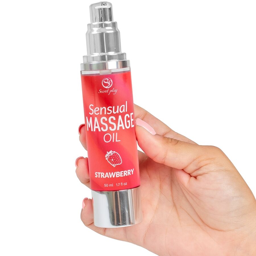 SECRETPLAY - OLIO PER MASSAGGI ALLA FRAGOLA - SECRETPLAY COSMETIC | Lingerie Harness Boutique