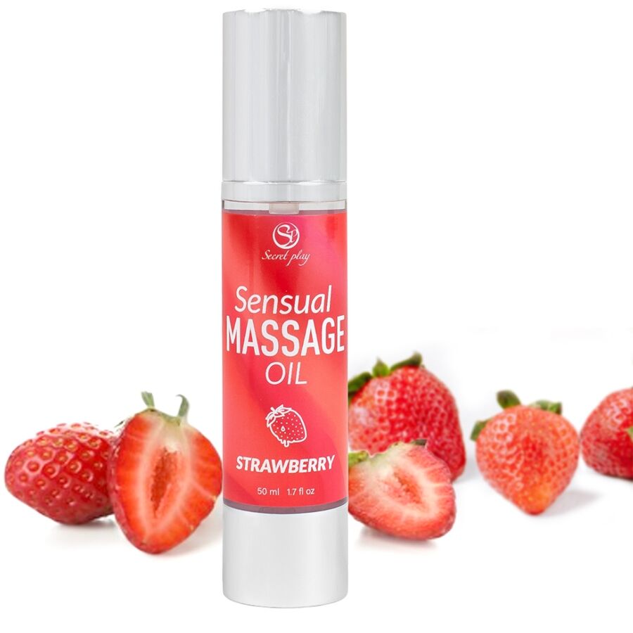 SECRETPLAY - OLIO PER MASSAGGI ALLA FRAGOLA - SECRETPLAY COSMETIC | Lingerie Harness Boutique