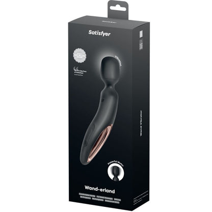 SATISFYER - WAND ERLAND MASSAGGIATORE VIBRANTE NERO - SATISFYER WAND | Lingerie Harness Boutique