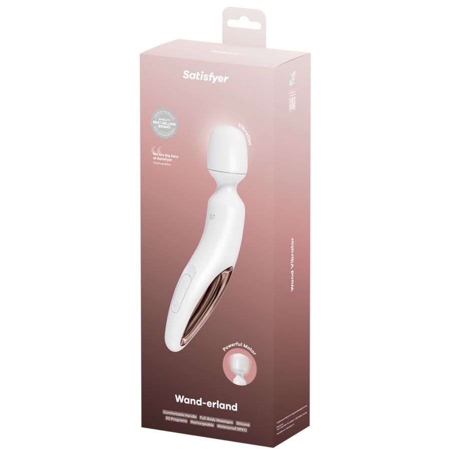 SATISFYER - BACCHETTA ERLAND MASSAGGIATORE VIBRANTE BIANCO - SATISFYER WAND | Lingerie Harness Boutique