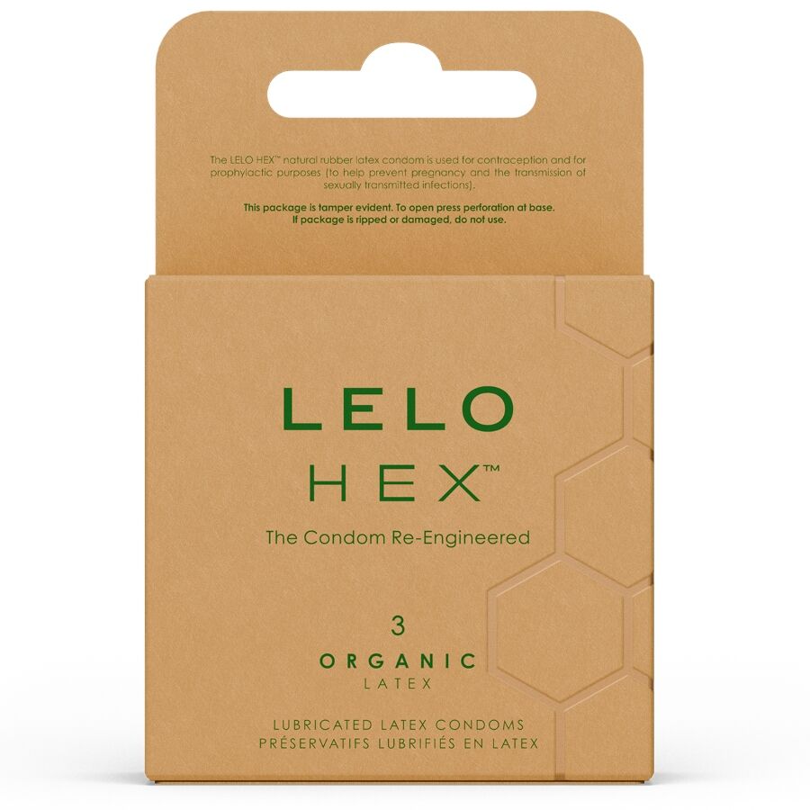 LELO - PRESERVATIVI ORGANICI HEX CONFEZIONE DA 3 UNITÀ - LELO | Lingerie Harness Boutique