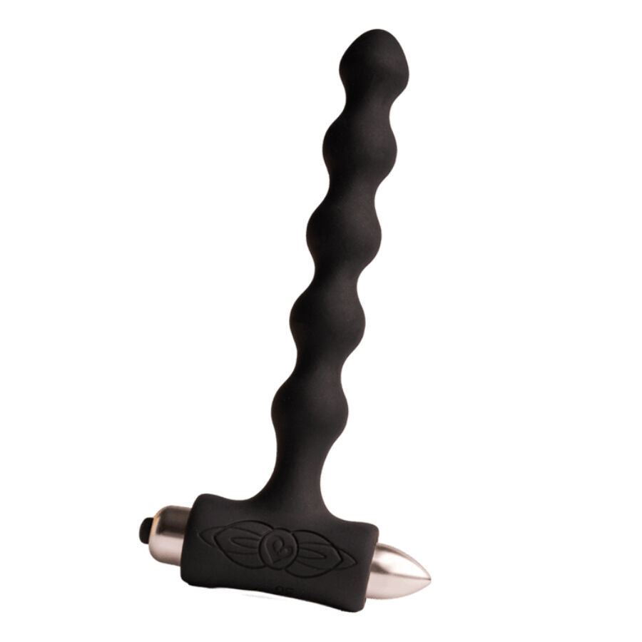 ROCKS-OFF - PETITE SENSATIONS PEARLS PLUG ANALE VIBRATORE NERO - ROCKS-OFF | Lingerie Harness Boutique