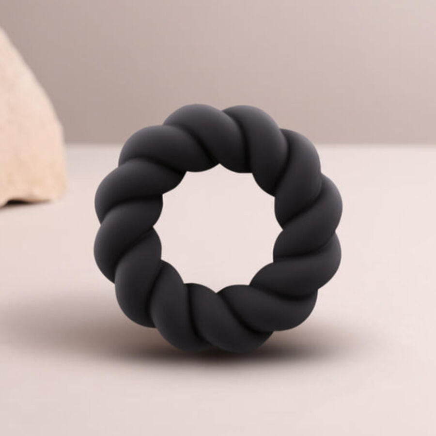 ROCKS-OFF - ANELLO MASTURBATORE TWIST IN SILICONE NERO - ROCKS-OFF | Lingerie Harness Boutique