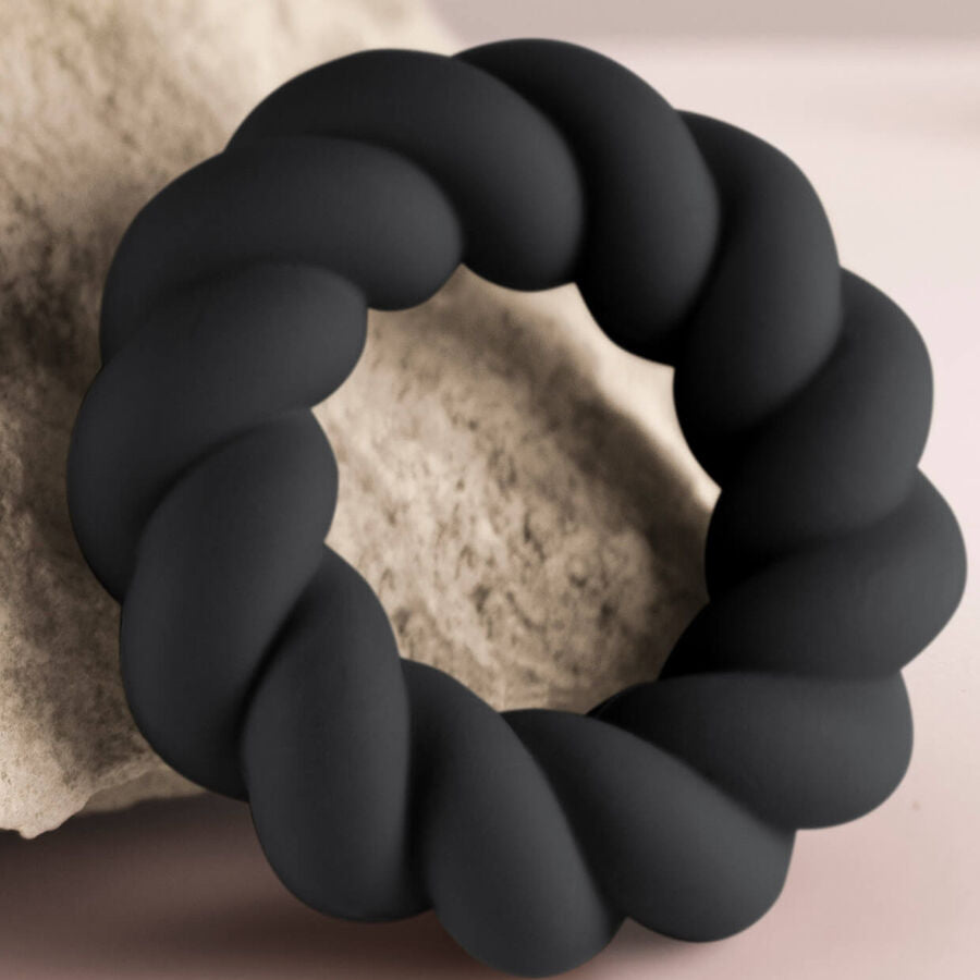 ROCKS-OFF - ANELLO MASTURBATORE TWIST IN SILICONE NERO - ROCKS-OFF | Lingerie Harness Boutique