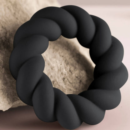 ROCKS-OFF - ANELLO MASTURBATORE TWIST IN SILICONE NERO - ROCKS-OFF | Lingerie Harness Boutique