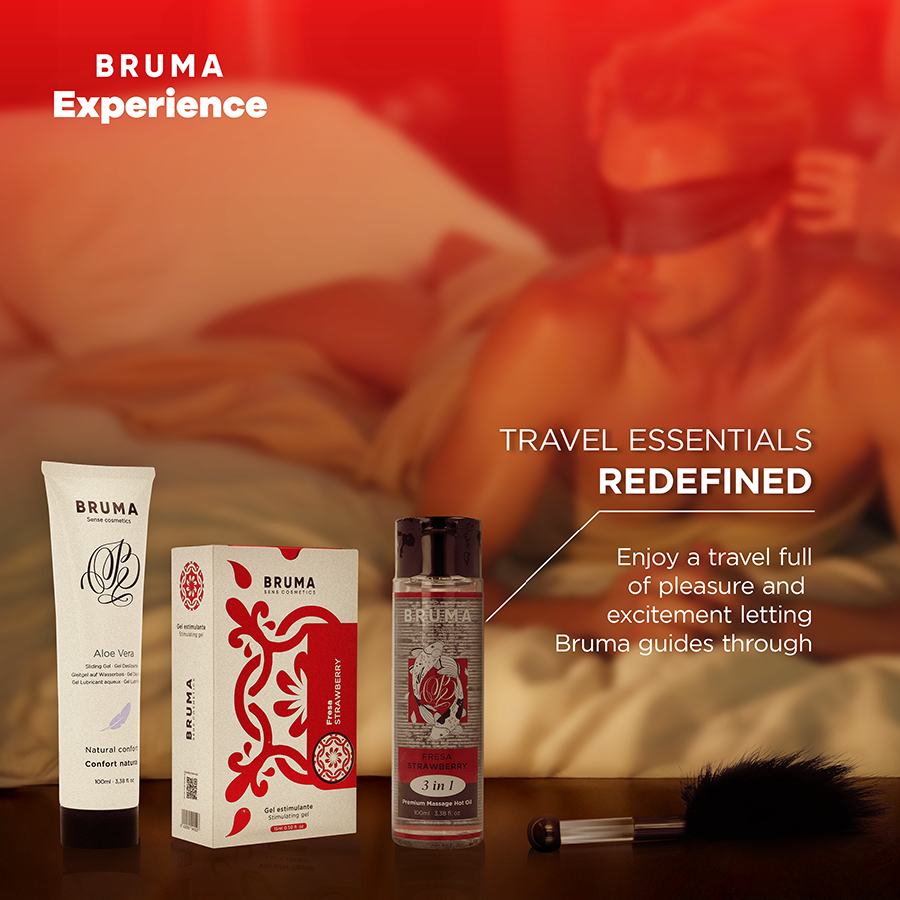 BRUMA XPERIENCE - KIT TENTAZIONE DOLCE ALLA FRAGOLA CON POTENZIATORE DI ORGASMO - BRUMA | Lingerie Harness Boutique
