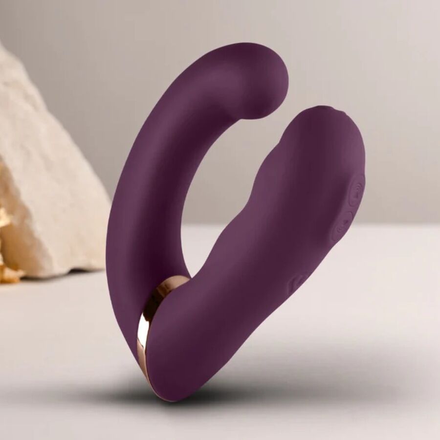 ROCKS-OFF - GEMINI DOPPIO VIBRATORE STIMOLATORE DEL CLITORIDE PUNTO G VIOLA - ROCKS-OFF | Lingerie Harness Boutique