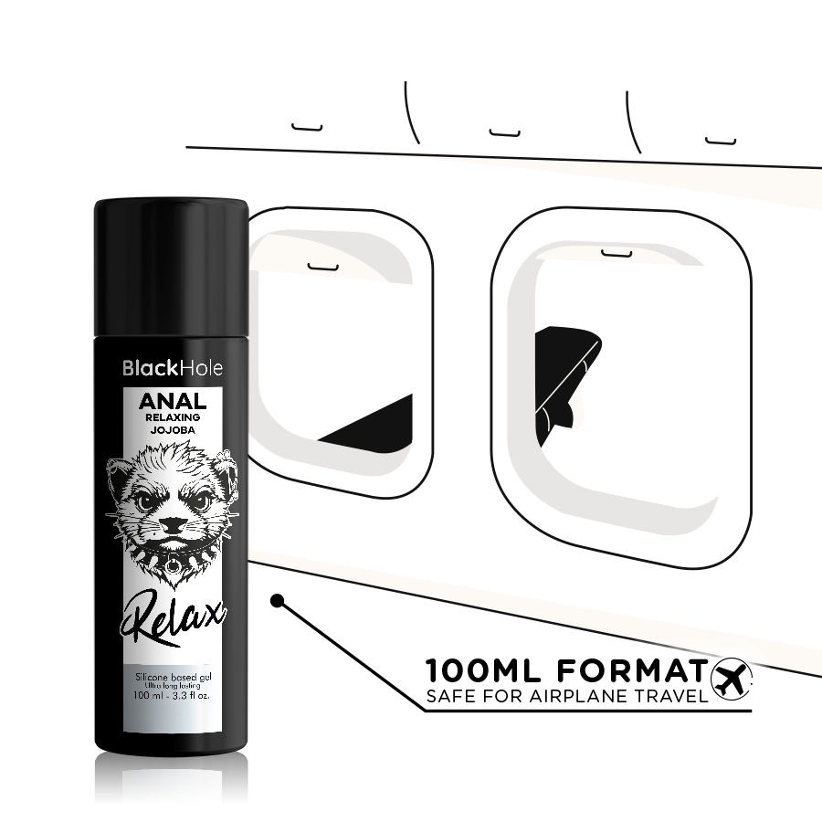 BLACK HOLE - RILASSANTE ANALE JOJOBA RELAX BASE SILICONE 100 ML - BLACK HOLE | Lingerie Harness Boutique