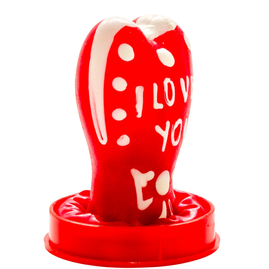 CONDOMERIE - PRESERVATIVI NOVITÀ DIPINTI A MANO CUORE - MODELLO I LOVE YOU 1 - CONDOMERIE | Lingerie Harness Boutique