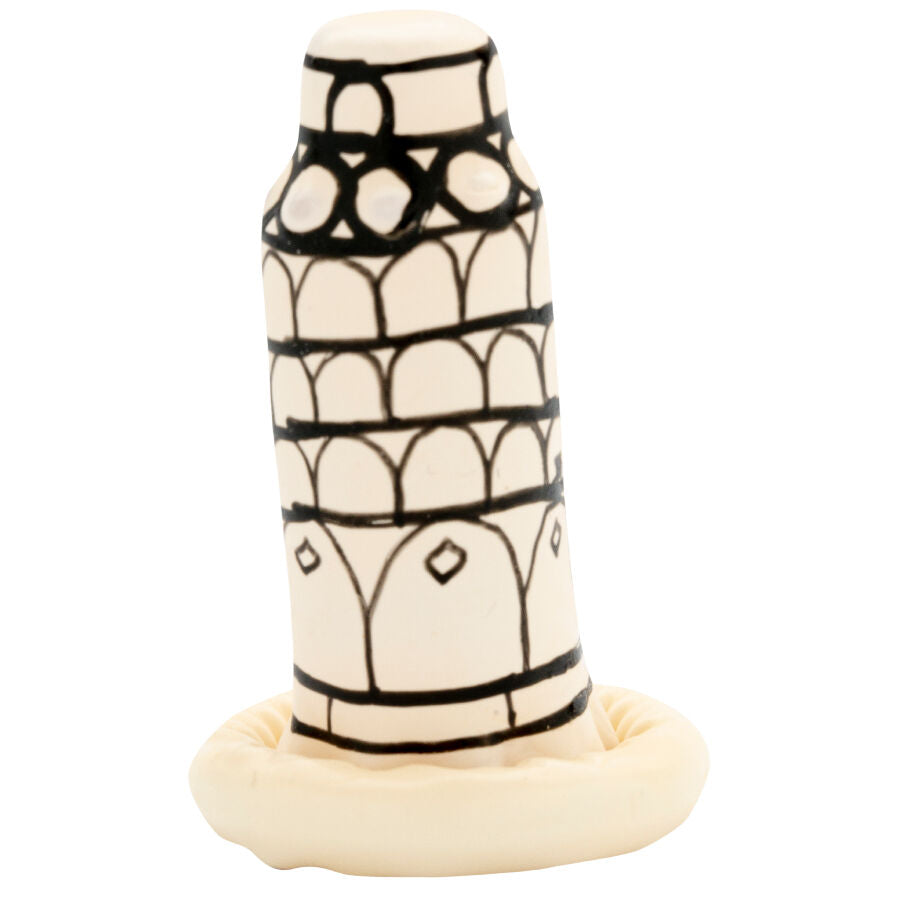 CONDOMERIE - PRESERVATIVI NOVITÀ DIPINTI A MANO TORRE DI PISA - CONDOMERIE | Lingerie Harness Boutique