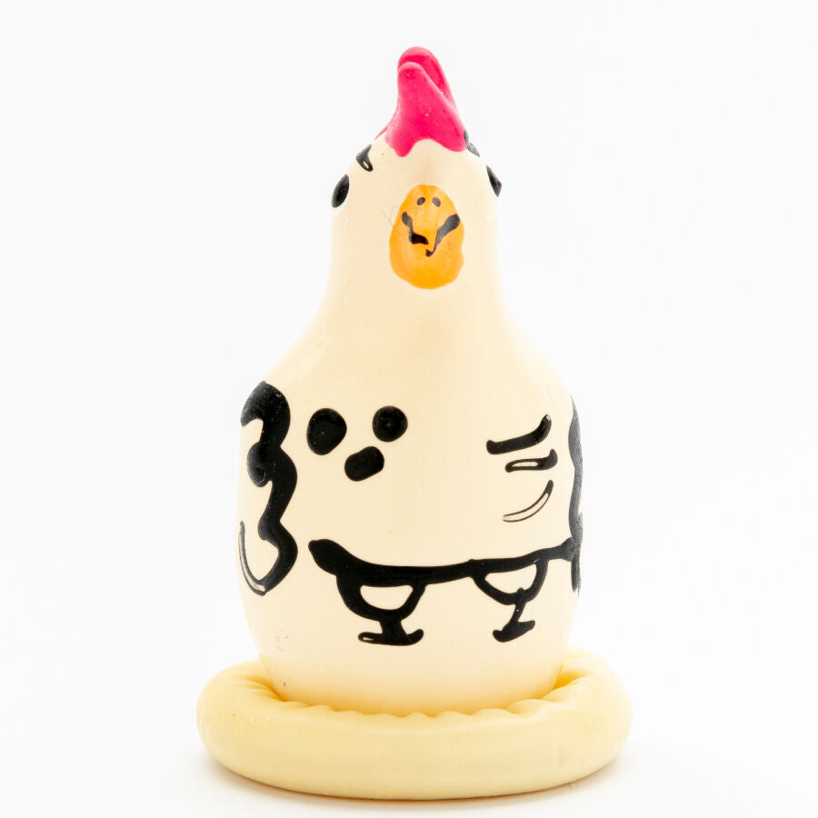 CONDOMERIE - PRESERVATIVI NOVITÀ DIPINTI A MANO COCKY ROOSTER - CONDOMERIE | Lingerie Harness Boutique