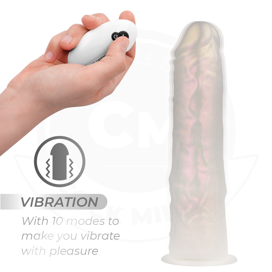 COCK MILLER - DILDO CON VENTOSA, LUCI E VIBRAZIONE CON TELECOMANDO BIANCO 20,5 CM - COCK MILLER | Lingerie Harness Boutique