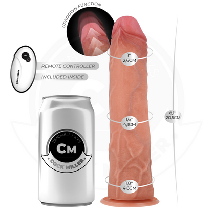 COCK MILLER - DILDO IPERREALISTICO CON VENTOSA E SPINTA CON TELECOMANDO 20,5 CM - COCK MILLER | Lingerie Harness Boutique