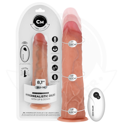 COCK MILLER - DILDO IPERREALISTICO CON VENTOSA E SPINTA CON TELECOMANDO 20,5 CM - COCK MILLER | Lingerie Harness Boutique