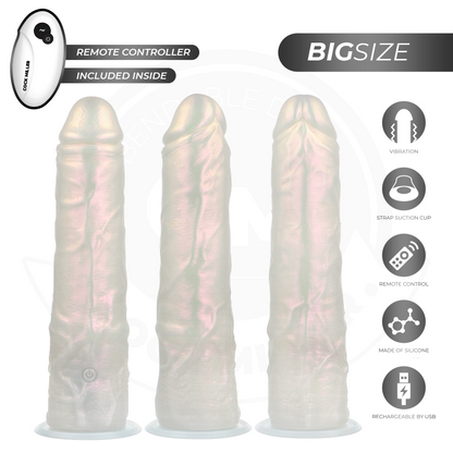 COCK MILLER - DILDO CON VENTOSA, LUCI E VIBRAZIONE CON TELECOMANDO BIANCO 21,5 CM - COCK MILLER | Lingerie Harness Boutique